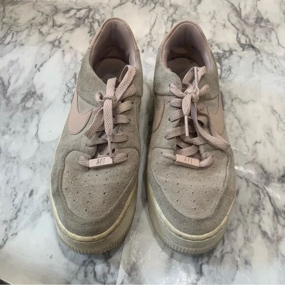 Nike Air Force 1 sage low particle beige pink Platform Sneakers shoes size 7.5 - Picture 2 of 5